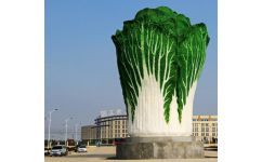 商場雕塑大白菜 百財(cái)聚來的藝術(shù)象征